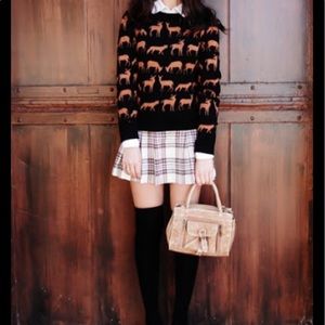 SPARKLE DEER SWEATER BLACK & GOLD FOREVER 21 SZ S